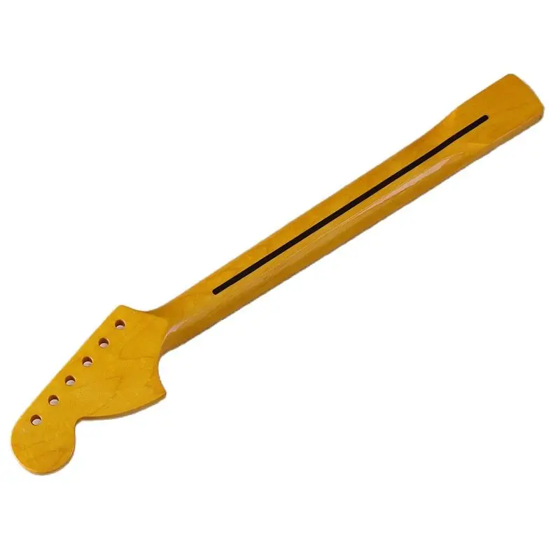 hochglanz gelb 6 string e gitarre hals 22 bünde voll kanada ahorn großen kopf st gitarre hals free global shipping