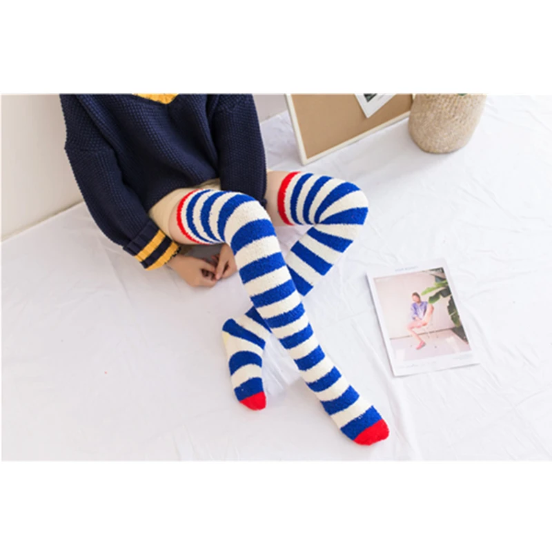 Осенне зимние плотные теплые чулки из кораллового флиса для маленьких девочек