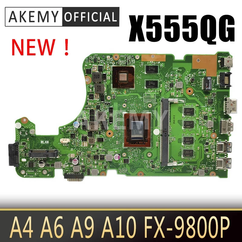 Для Asus X555QG X555Q X555B X555BP K555B A555B K555Q Материнская плата Mainboard (A4 A6 A9 A10 FX-9800P) CPU 4GB 8GB RAM |