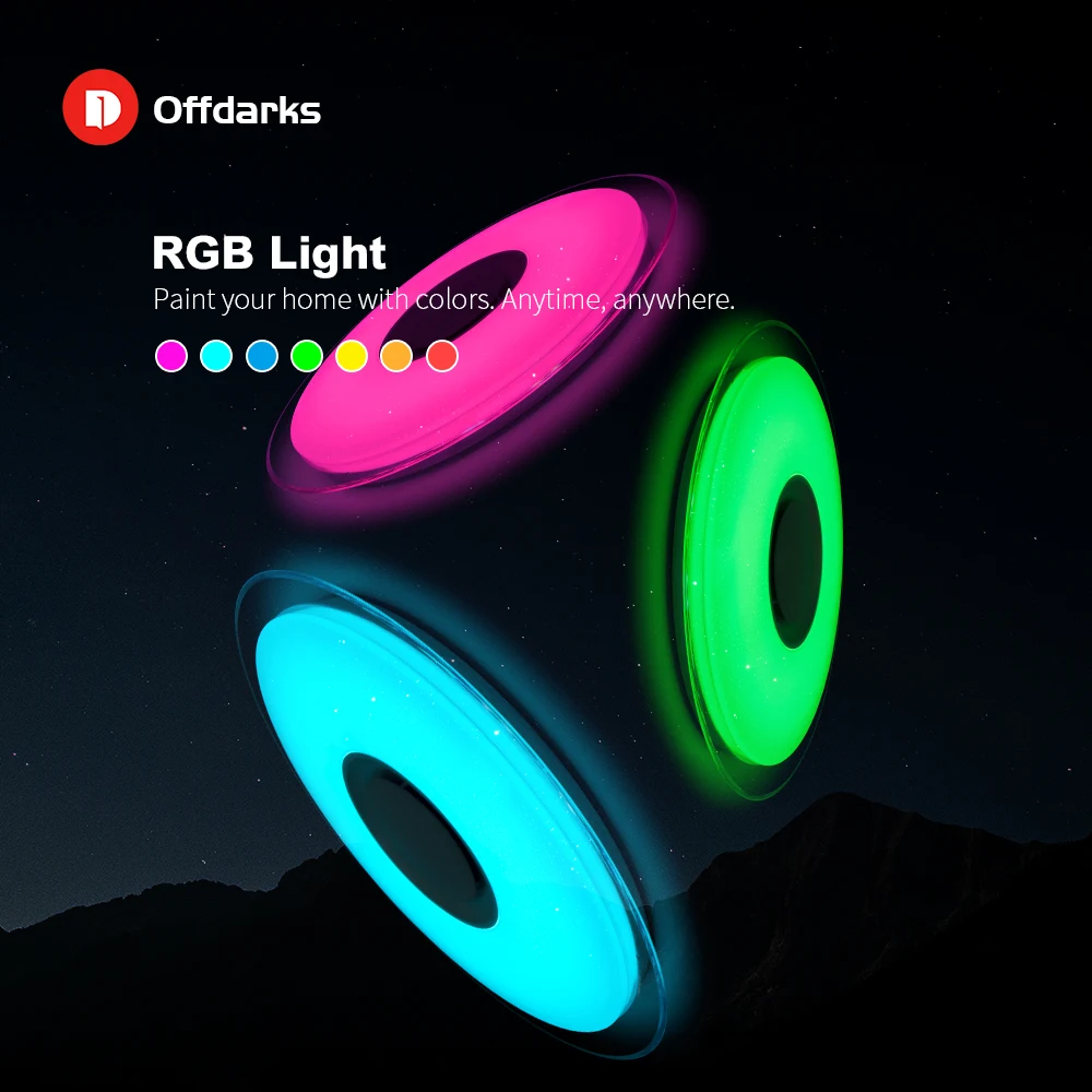Offdarks современный светодиодный потолочный светильник Bluetooth динамик с пультом дистанционного управления приложение гостиная спальня потолочный светильник для кухни