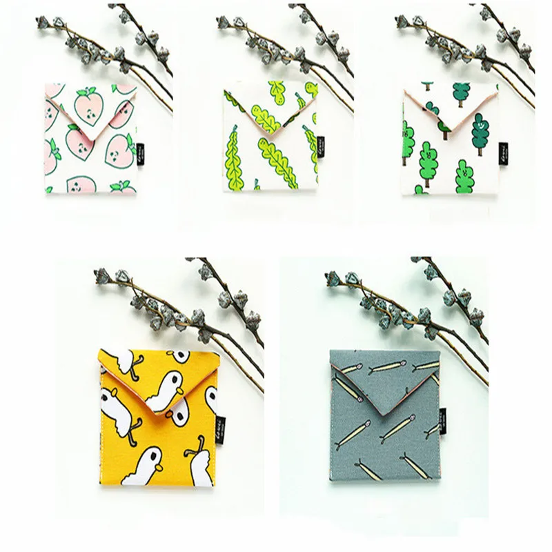 Мультяшная тампон сумка для гигиенических салфеток сумка-Органайзер косметики