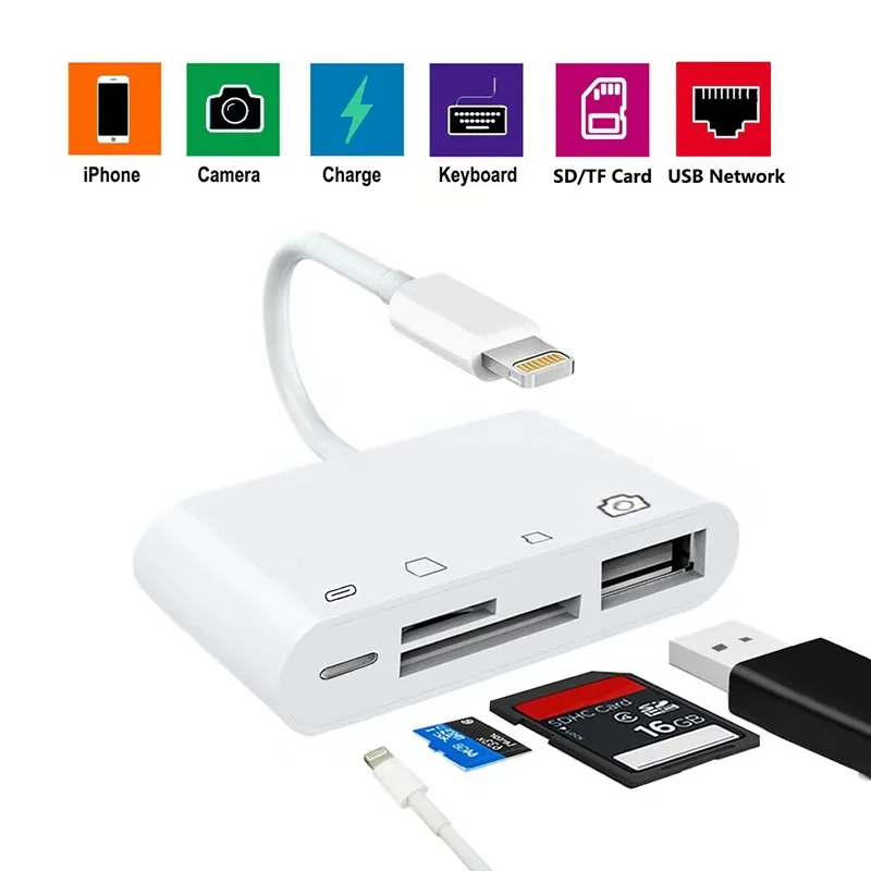 Новый 4 в 1 SD TF Card Reader устройство чтения карт USB 2 0 разъемом типа мама кабель