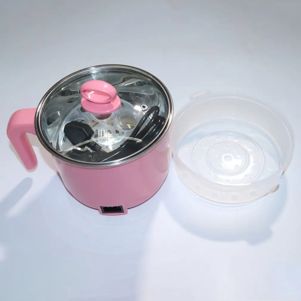 450W 1.8L Multifunction Stainless Steel Electric Cooker with Steamer Hot Pot Noodles Pots Rice Steamed Eggs Pan Soup | Бытовая техника