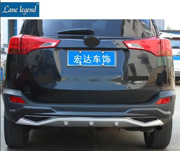 Подходит для Toyota RAV4 для Toyota Previa RAV 4 2013- высокое качество ABS хромированный Пластик Передний+ задний бампер Защитная крышка Накладка 2 шт./компл. стайлинга автомобилей