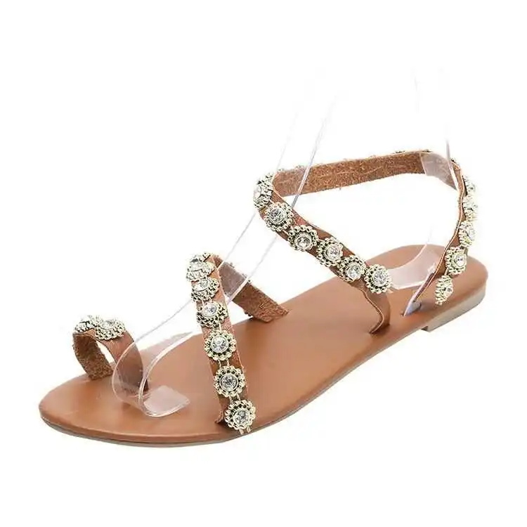 

New large diamond sandals women's suit handmade Roman shoes