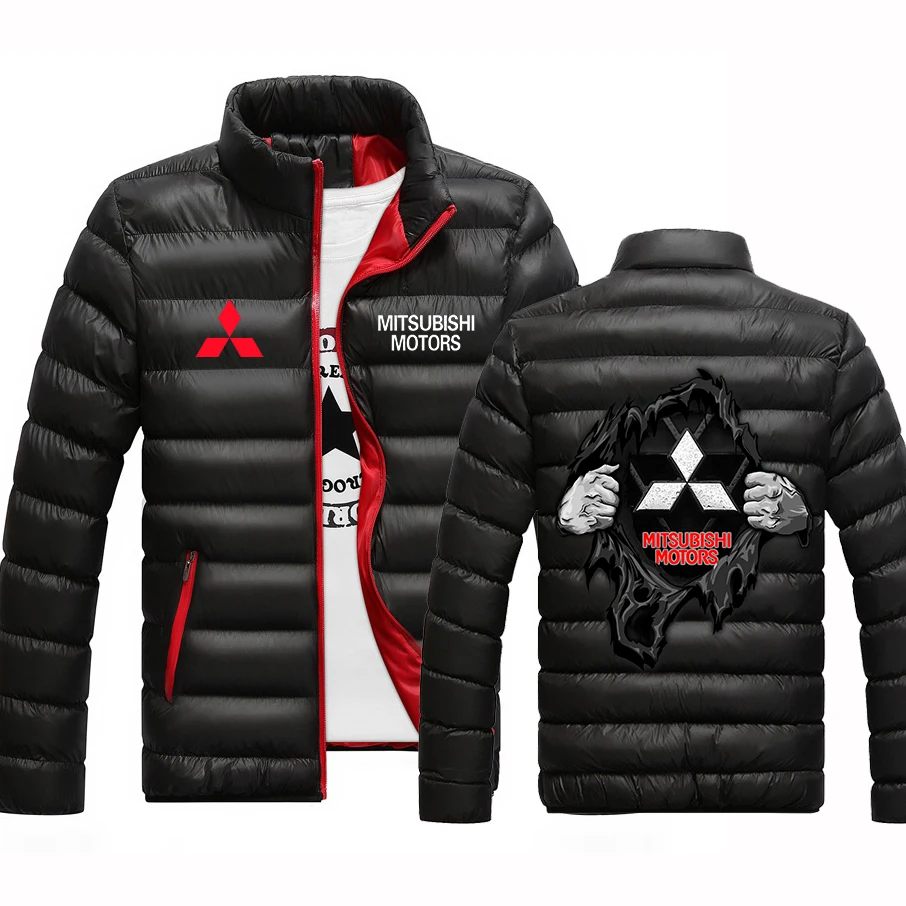 

Новинка, брендовая мужская стеганая куртка Mitsubishi с логотипом автомобиля на осень и зиму, утепленная облегающая одежда, модная повседневная ...