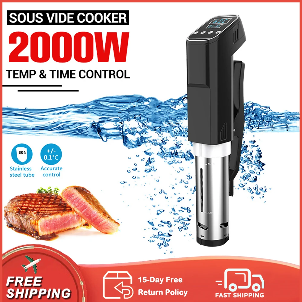 

Прецизионная медленно-Варка 2000 Вт с сенсорным экраном и цифровым ЖК-дисплеем, вакуумный Су-вид Варка, погружной циркулятор с точной темпера...