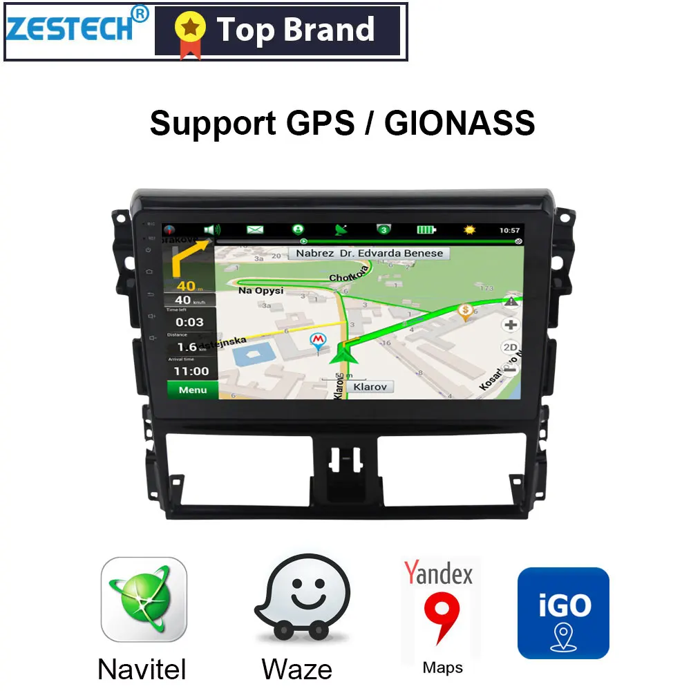 Android 9 0 2.5D ips 10 1 &quotgps Радио dvd-плеер автомобиля для Toyota YARiS Vios L 2014-2016 головное