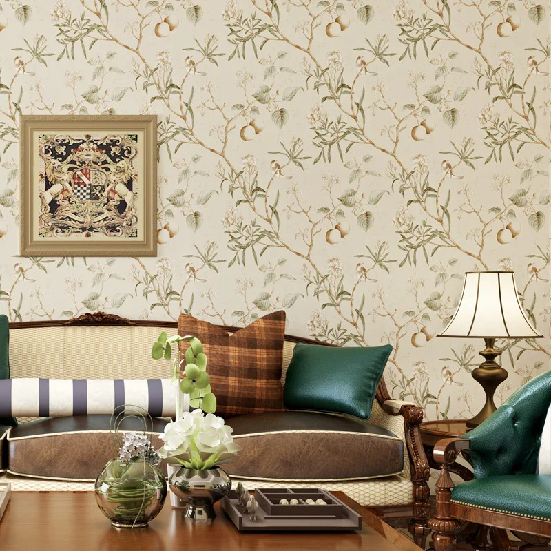 Ретро Американская деревня старая пасторальная Нетканая ткань обои фруктовое