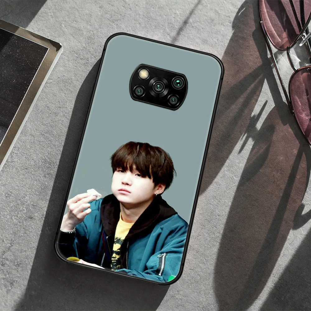 

Bangtan Boys SUGA Phone case Cover Hull For Xiaomi Mi A2 A3 8 9 9T Note 10 Se Lite Pro black Cover Soft Shell Tpu Etui Painting