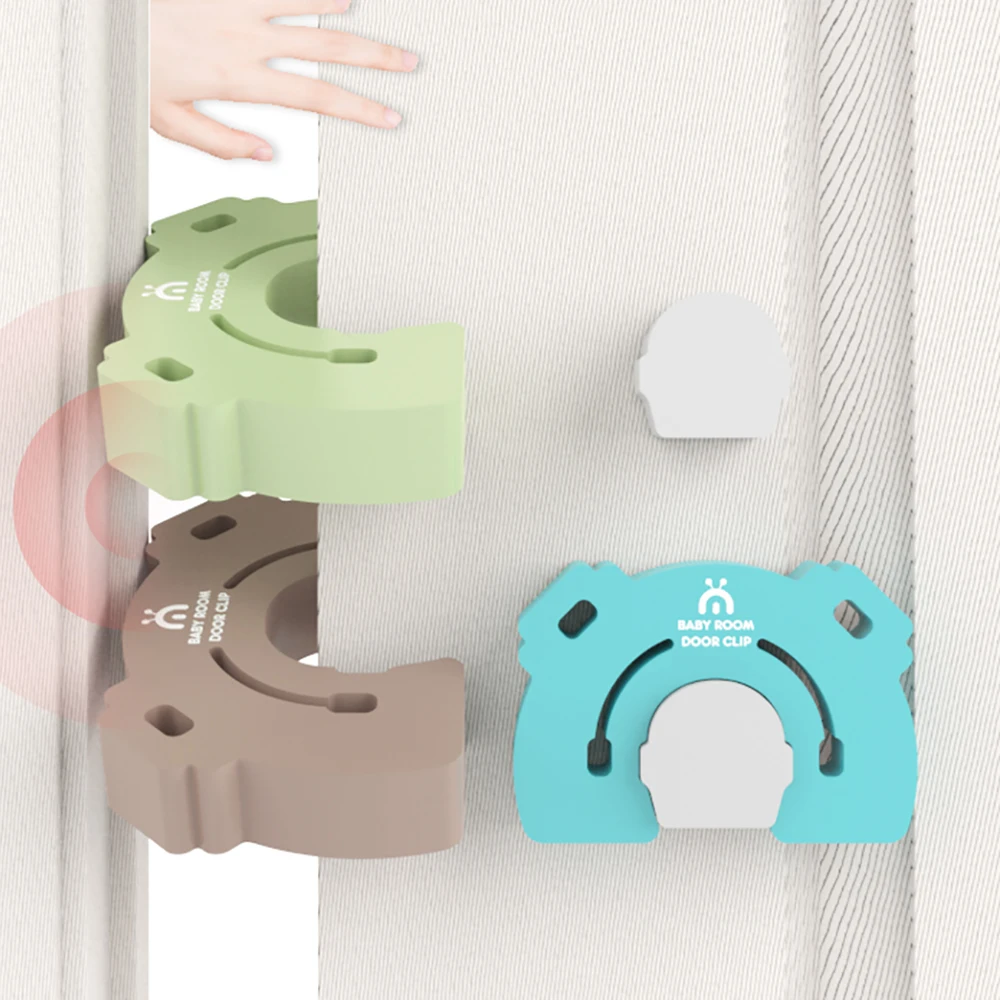 Tope de seguridad para beb&eacute; en forma de U, Protector de dedo para tarjeta de beb&eacute;, abrazadera de beb&eacute;, Tope de puerta de seguridad para ni&ntilde;os-2