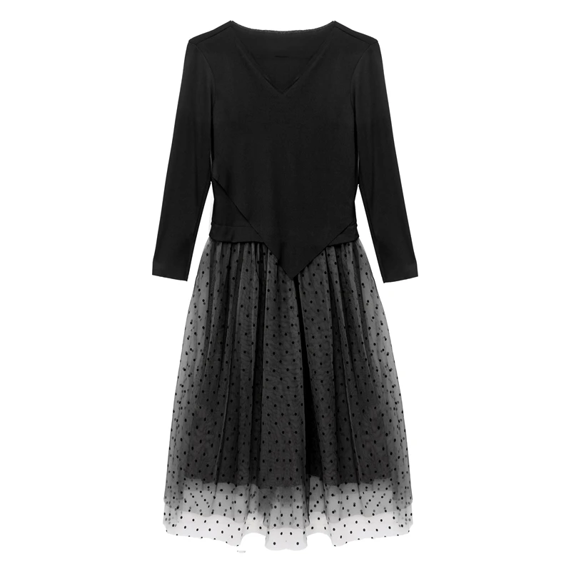 

COIGARSAM 4XL Plus Size Patchwork Women dress New Knitting Mesh Dresses 8155