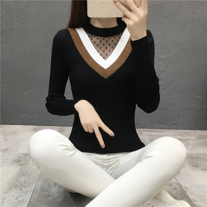

2021 autumn and winter new sweater women's pullover sweater round neck one