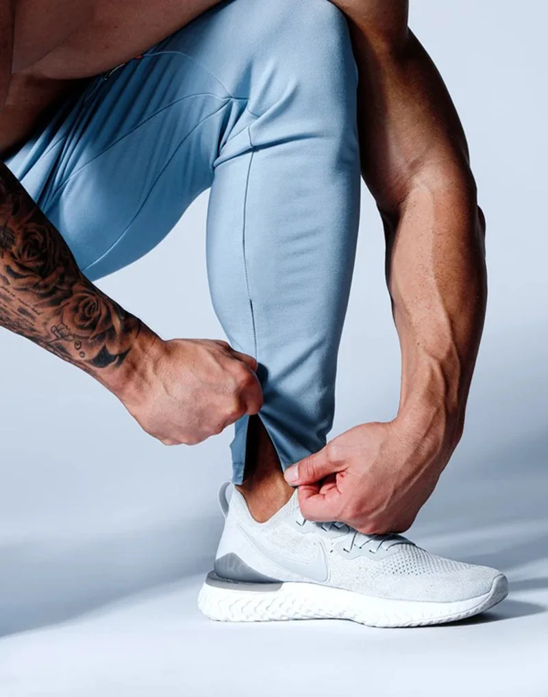 Осенние мужские облегающие уличные спортивные брюки хлопковые износостойкие