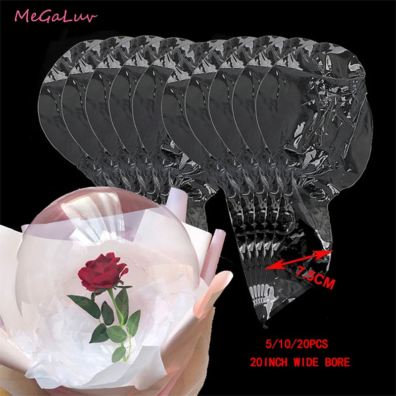 

5/10/20PCS 20inch Wide Bore Transparent Globo Clear Balloon Helium Inflatable Bobo Balloon Wedding Birthday Baby Shower Party