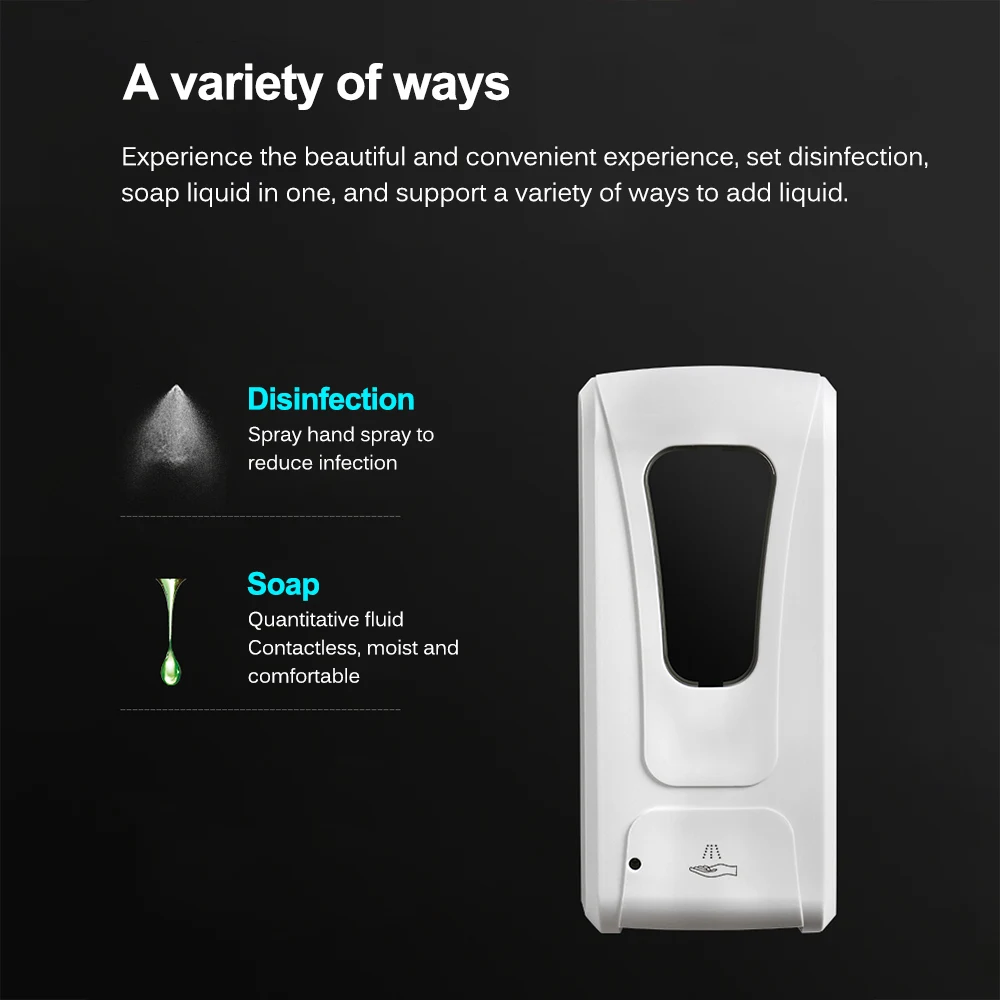 

Automatic Soap Dispenser Wall Mounted Smart Liquid Soap Touchless Induction Disinfectant Container Dispenser Sensor Outdoor Safe