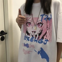 t shirts women anime print grunge loose steampunk tee gothic female harajuku summer clothing e girl kawaii y2k aesthetic top