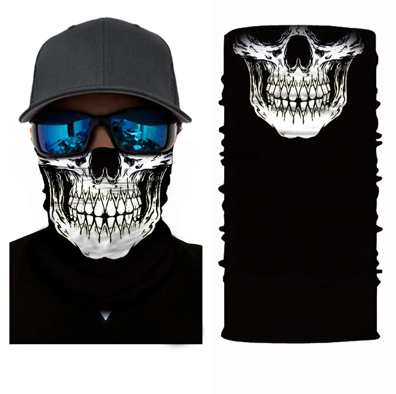 

Mask Fashion Skull Halloween Half Face Print Sunscreen Mask Multifunctional Headscarf Print Scarfs for Ladies 10pcs