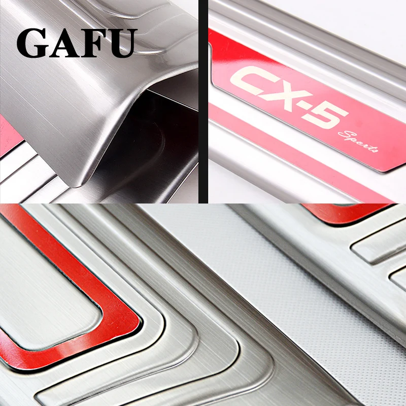 4 шт. защитная Накладка на порог двери для Mazda cx5 cx 5 2018 2019 2020|scuff plate|stainless steel scuff platesill