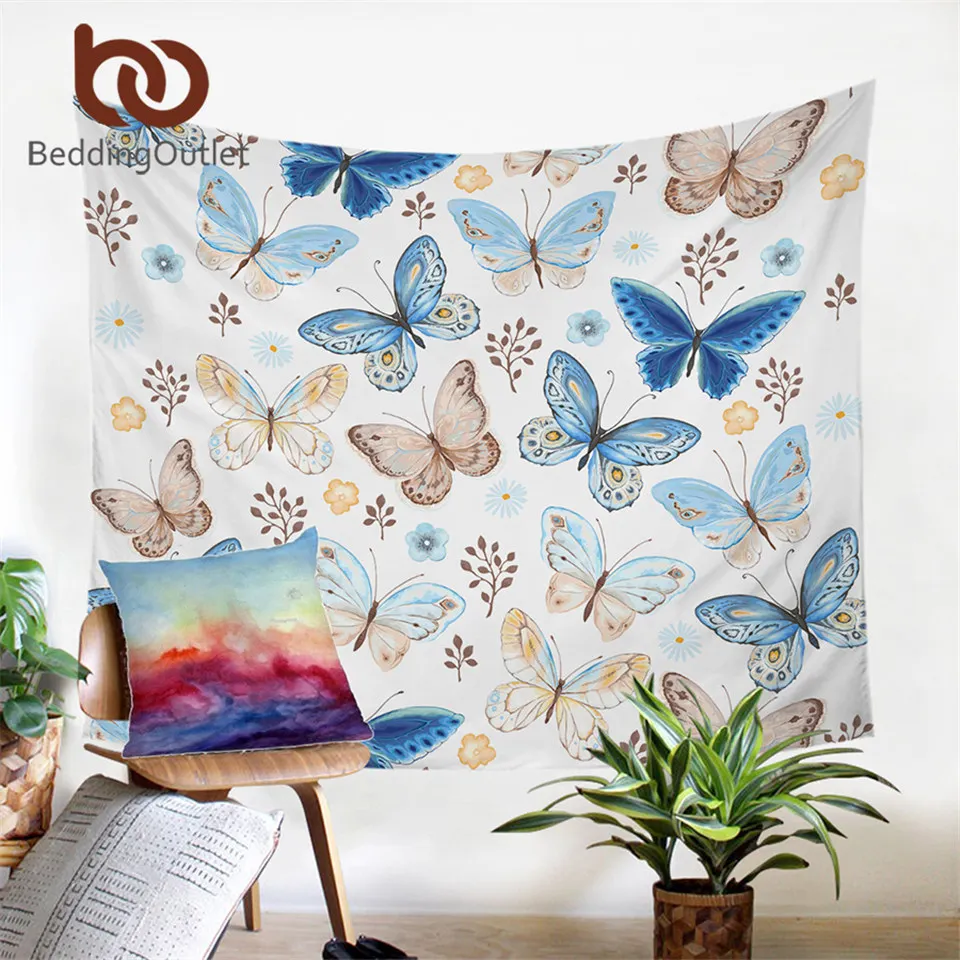 

Постельные принадлежности, летающий гобелен с изображением бабочек, домашний декор, настенный гобелен с красочным принтом, постельное белье из микрофибры, плоский лист, 2 размера