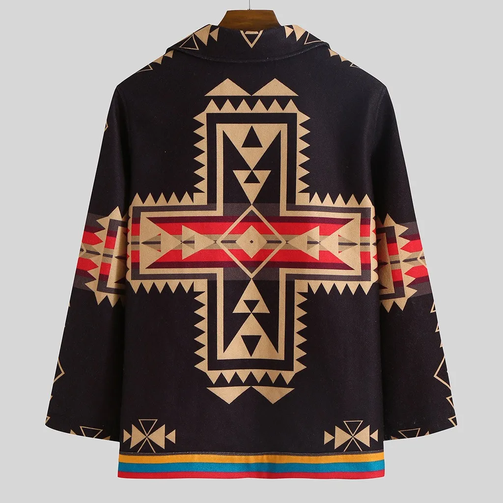 Модные мужские куртки с отворотом и длинными рукавами ретро пальто