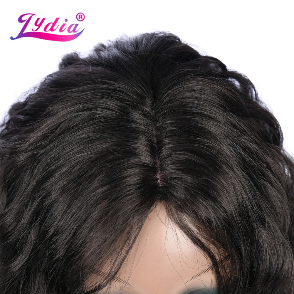 Lydia 60CM Long Wave Synthetic Cosplay Wigs With Natural Hair Line Knekalon Heat Resistant Black All Color Available For Women
