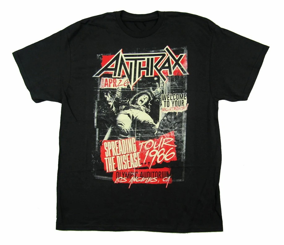 Anthrax sprepping The Disease 1986 черная футболка Новая взрослая группа переиздание