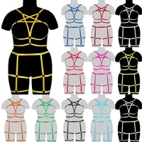 full body pentagram harness for plump women fetish accessories cage bdsm bondage plus size lingerie set punk cosplay sexy garter