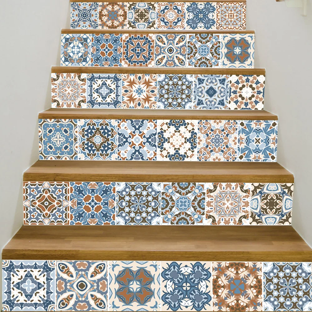 6 шт./партия 3D цветок лестница стояк пол стикер Самоклеющиеся DIY