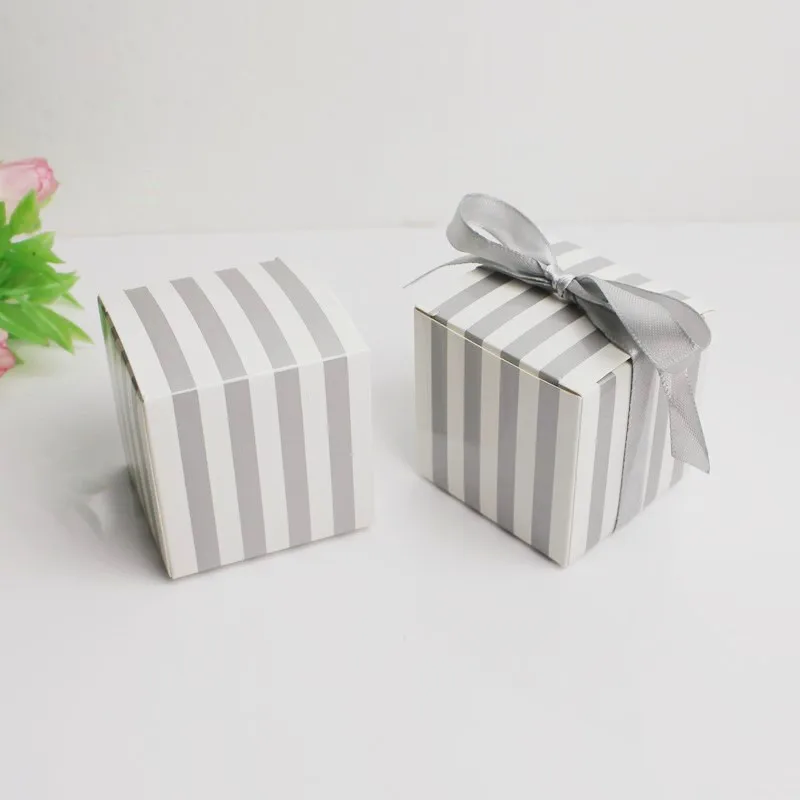 

10Pcs Gold Stripe Candy Gift Boxes with Ribbon Wedding Dragee Box Chocolate Packaging Bonbonniere Gift Bags Wrapping Supplies