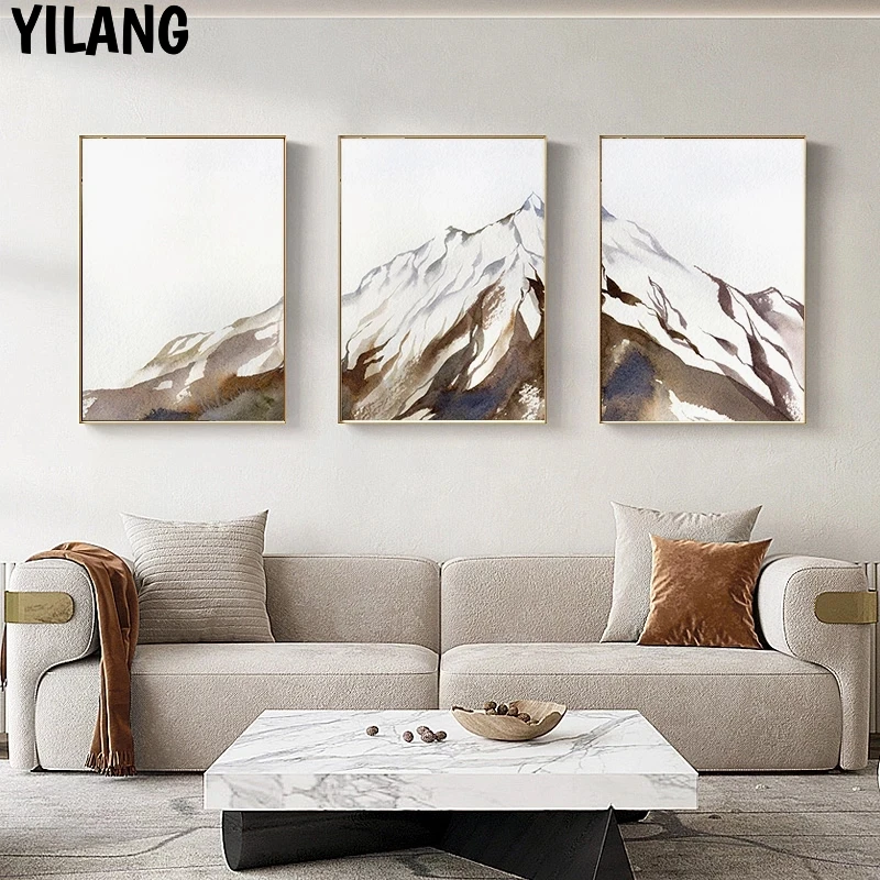 

Скандинавская декорация, абстрактная картина гор, природный пейзаж, холст, живопись, настенный плакат и печать, домашний декор, гостиная