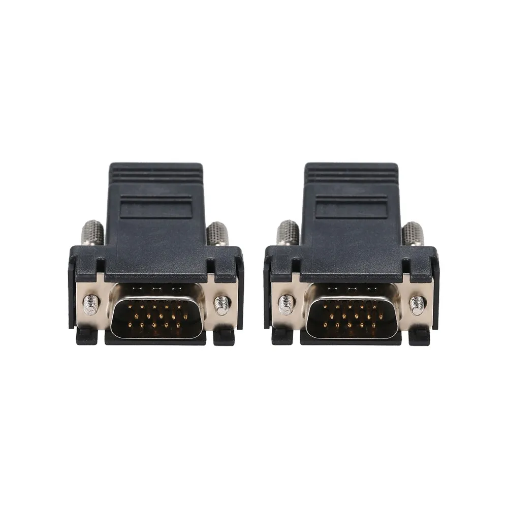 2 шт. VGA мужчин и женщин RJ45 конвертер головы удлинитель штекер к локальной сети Cat5