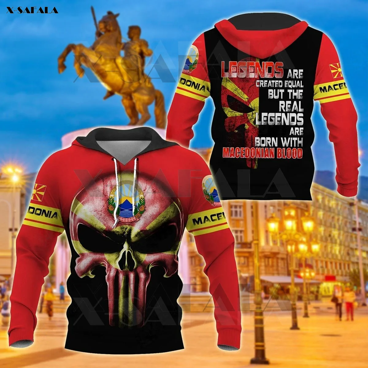 Мужская толстовка с капюшоном и принтом в этническом стиле | одежда