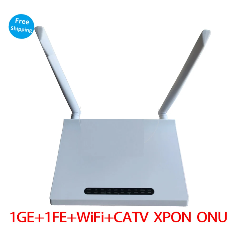 

Original100% brand New 5pcs ONT ONU XPON dual-mode 1GE+1FE+WiFi+CATV ONU ONT for FTTH modem,ont Termina English version no power