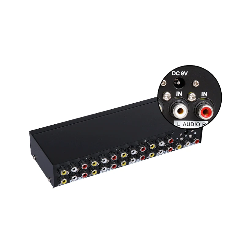 8 портов RCA Видео Аудио AV Переключатель Селектор 1 в из ТВ сплиттер коробка HSJ-19 |