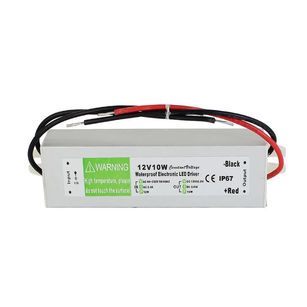 

10W AC to DC 12V Waterproof IP67 Electronic Driver outdoor use power supply led strip transformer adapter for underwater light
