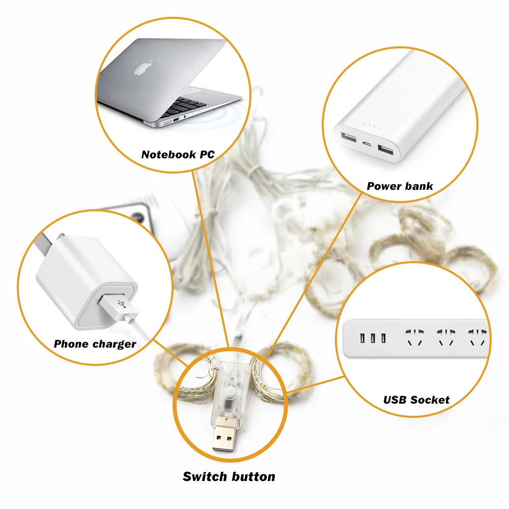 

3M LED Fairy Lights Garland Curtain Lamp Remote Control USB Led String Light Christmas Holiday Decorations Home Bedroom Window