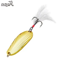 balight 5pc metal spinner spoon fishing lure sequin with feather 3g 5g artificial bait for pike trout bass catfish fishing tools