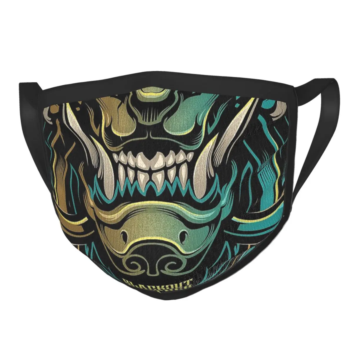 Многоразовая маска для лица с тату Oni Komainu японская тату-маска самурая защитная от