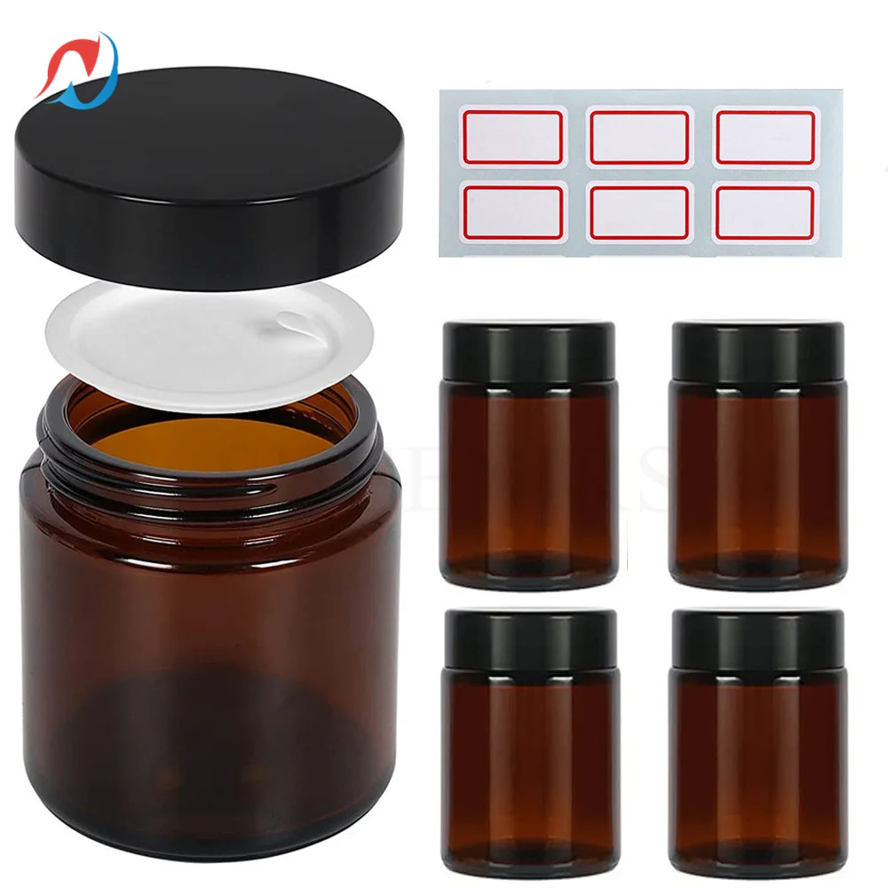 

Sheenirs 4 шт. 60 мл кобальтовая Синяя круглая стеклянная банка пустые стандартные банки для крема для лица, лосьона и свечи «сделай сам»