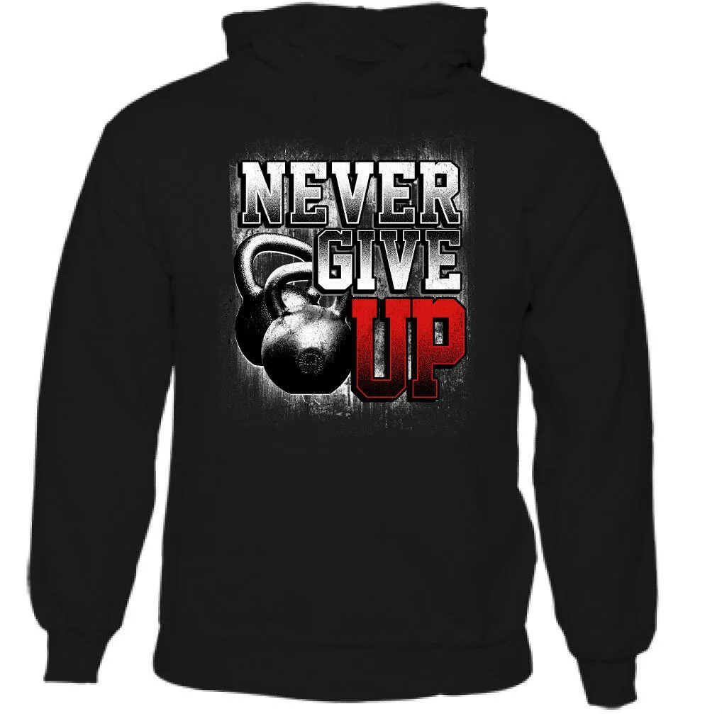 

Мужская Тренировочная толстовка с надписью «Never Give UP», топ для тренажерного зала, бодибилдинг, MMA, гантели