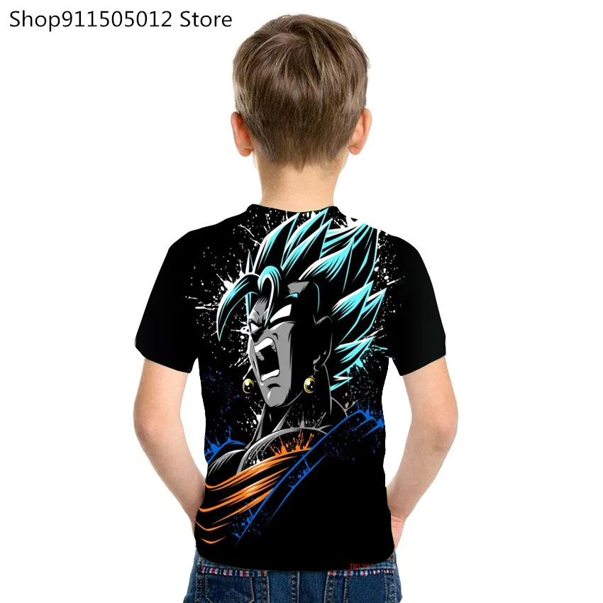 

2021 Summer New Fashion Super Luminous Boys Girls Dragon Ball 3D Print Pattern Short Sleeve Trend Kids Casual T-Shirt Clothing