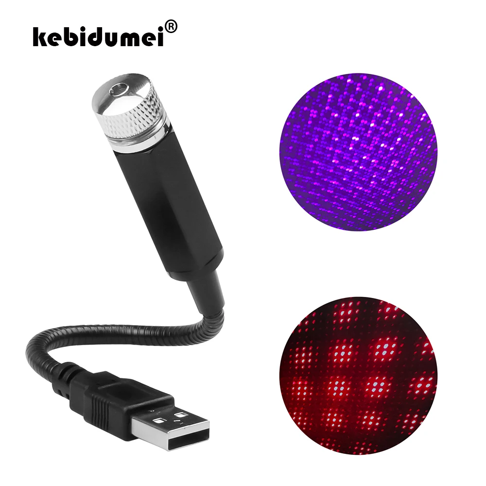 Автомобильная звезда на крыше 5 в USB светодиодный ночной Светильник лазерный