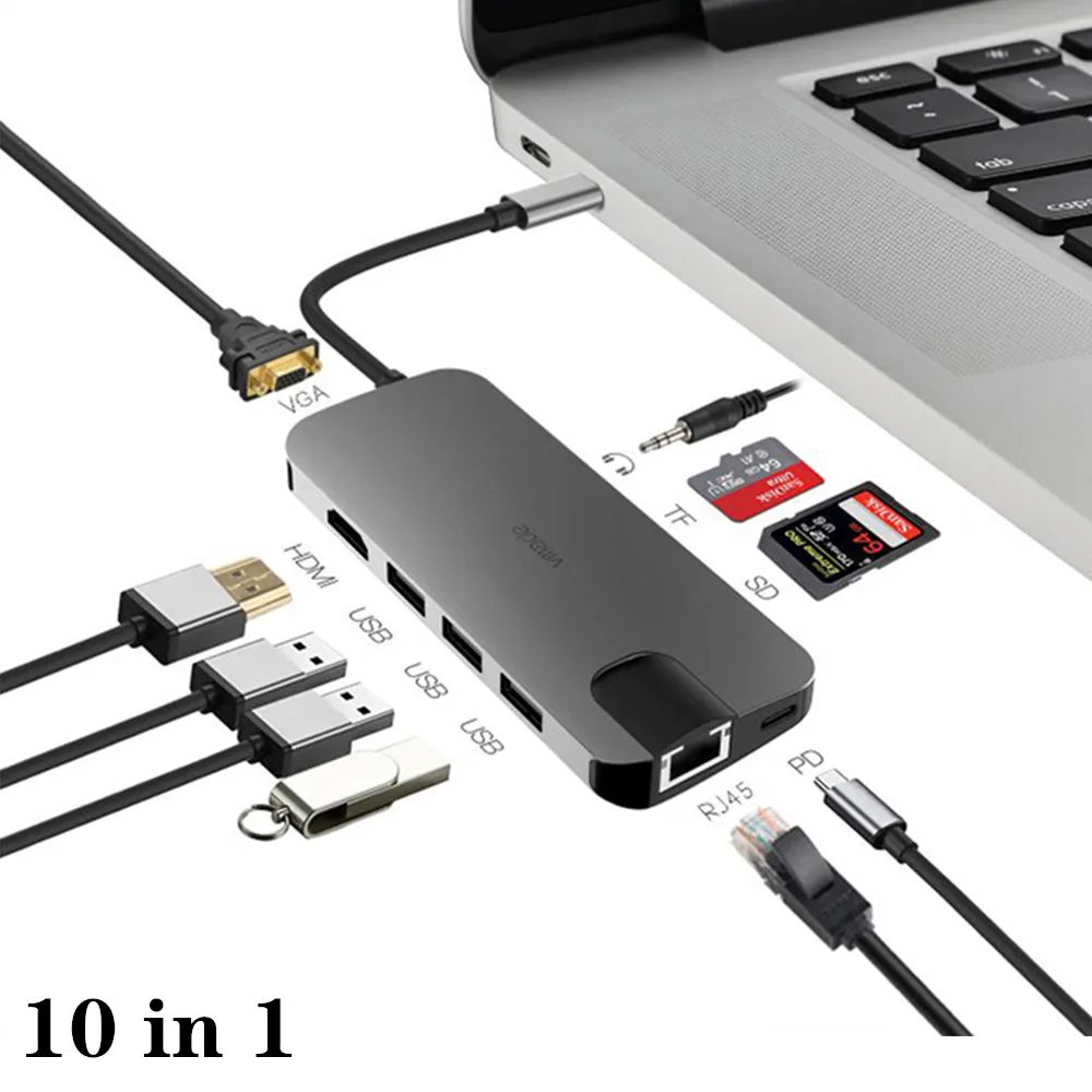 USB C концентратор Мульти 3 0 для TF SD ридер HDMI Compatible адаптер док станция MacBook Pro и Huawei