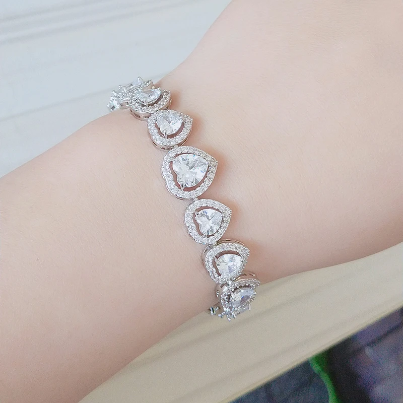 ZAKOL Романтический кубический цирконий сердце любовь мода Сладкий Свадебный