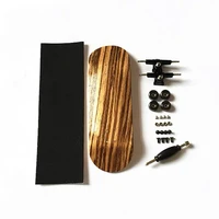 new 1 set zebra wood fingerboard skateboard children deck sport game gift novelty finger toy for adults kids