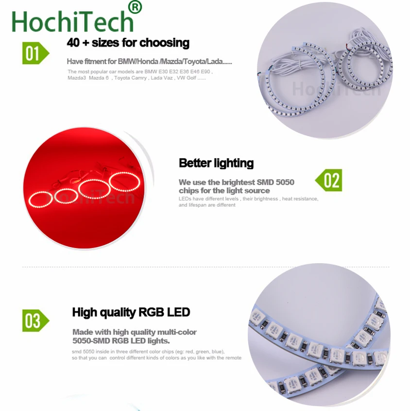 Для Alfa Romeo Mito 2008-2015 высокое качество многоцветные светодиодные фары ангельские