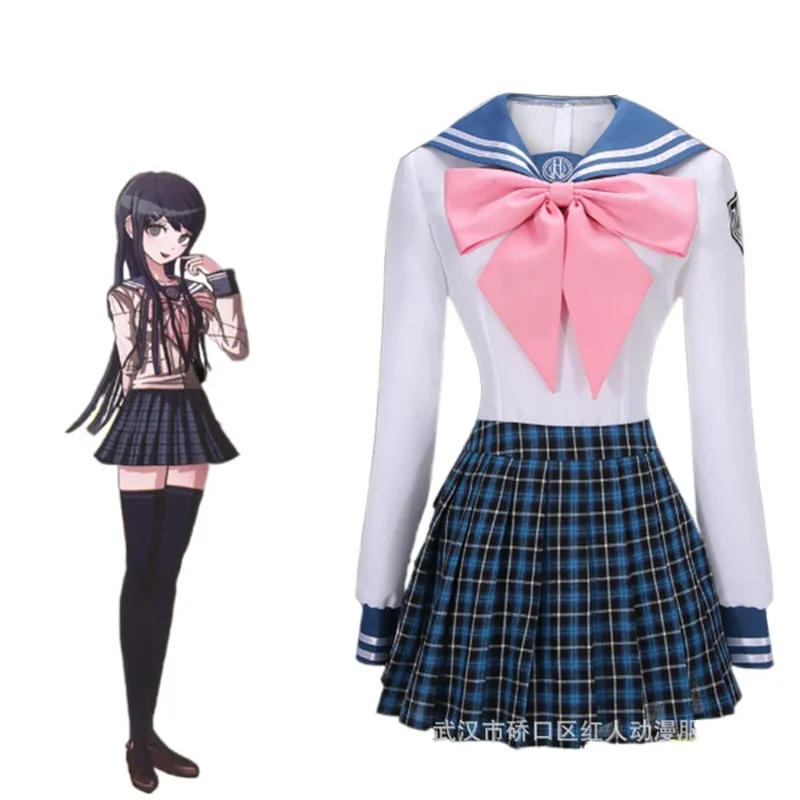 

Super DanganRonpa Maizono Sayaka Girl School Suit Clothing Full Set Uniform Skirt Set Halloween Party Carnival Dress