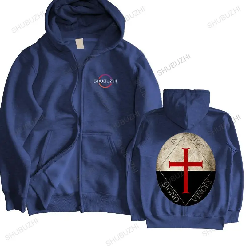 

Mens luxury autumn sweatshirt cotton hoody zipper Knights Templar Knights Templar In Hoc Signo Vinces male hoodie loose pullover