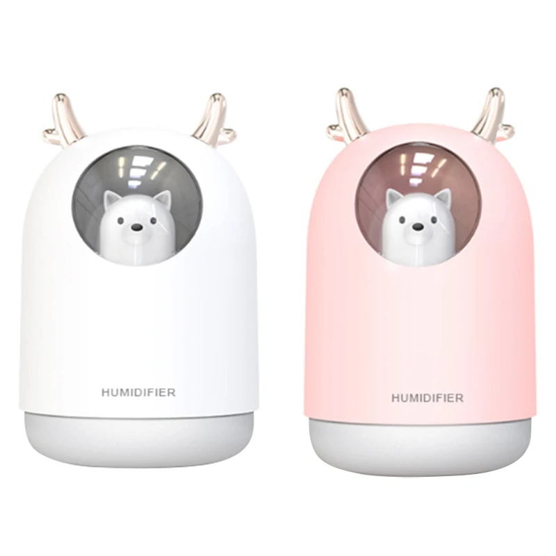 Air Humidifier Ultrasonic Electric USB Humidifier 300ML Aromatherapy Spray Nebulizer With Light